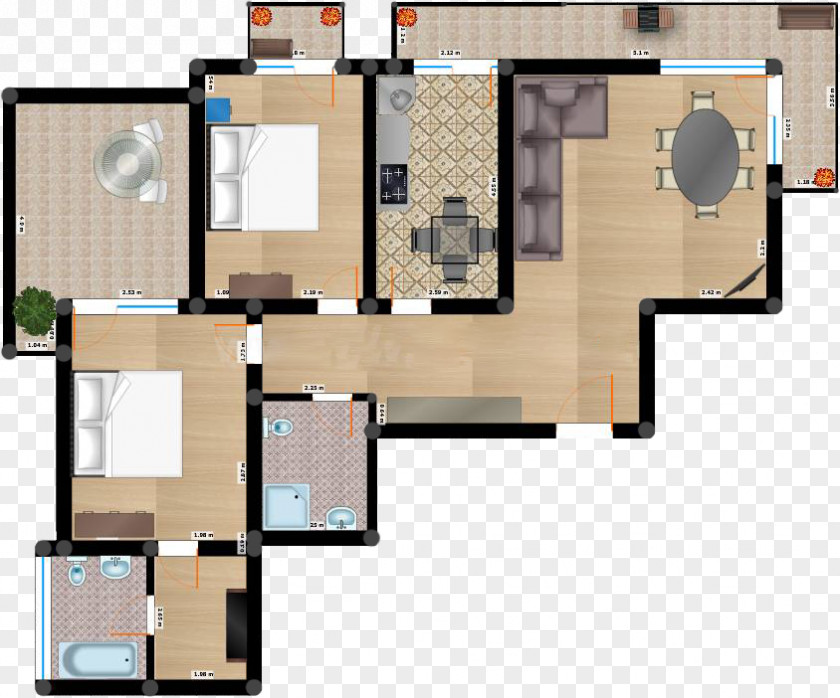 Apartment Room Apartament 3 Camere Kitchen Hall PNG