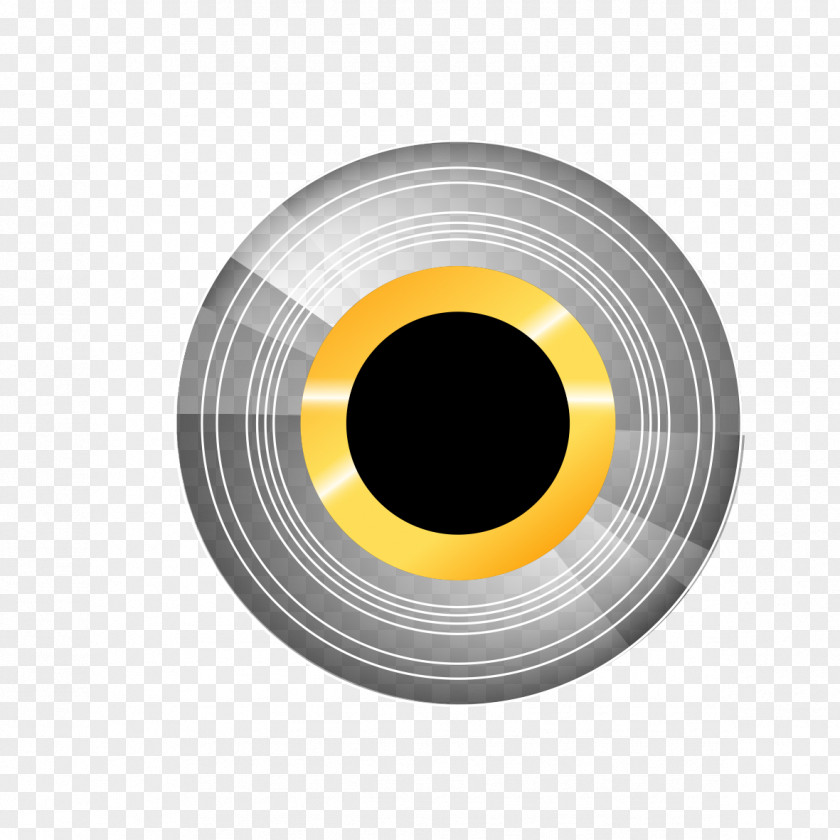 Creative Round Button Camera Lens Yellow Circle PNG