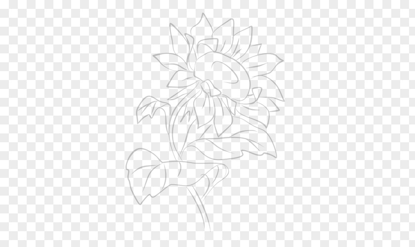 Flower Sketch Common Sunflower Drawing Visual Arts PNG