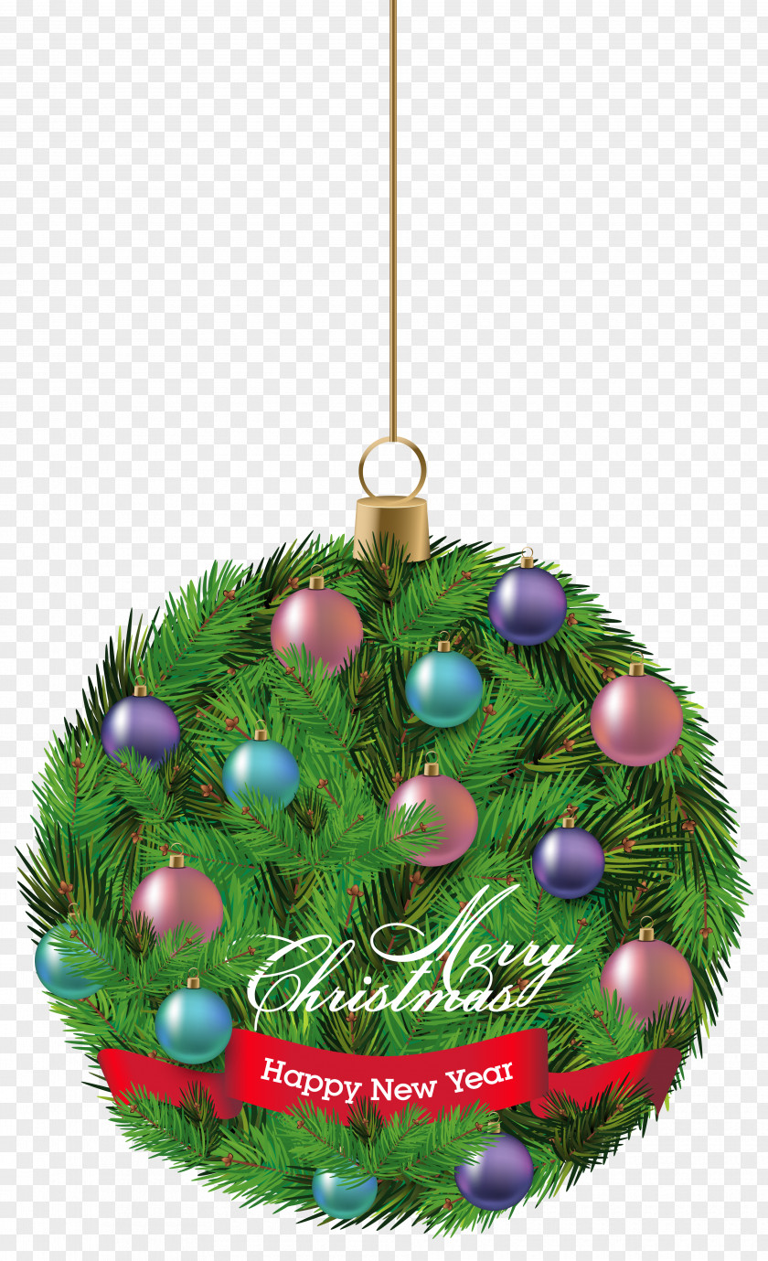 Pine Hanging Christmas Ornament Clipart Image Santa Claus Clip Art PNG