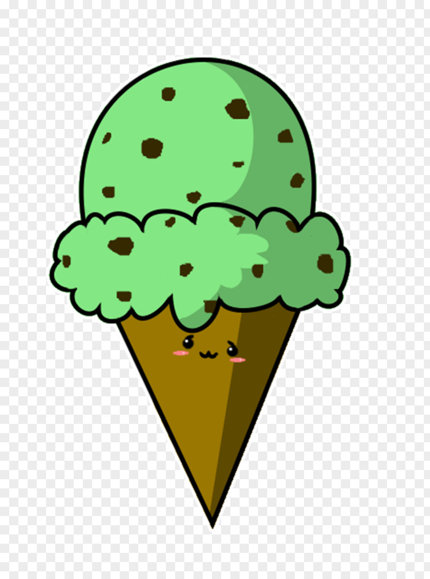 Mint Ice Cream Cones Chocolate Brownie Chip Cookie PNG