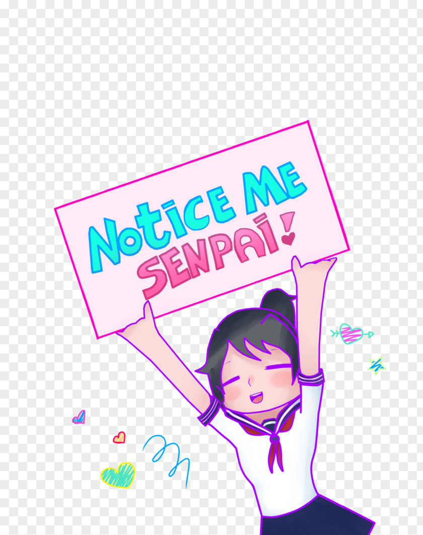 Notice Me Senpai Clip Art Illustration Graphic Design Smile PNG