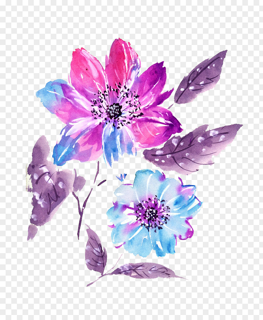 Purple Lavender Flowers Watercolor Materials PNG lavender flowers watercolor materials clipart PNG