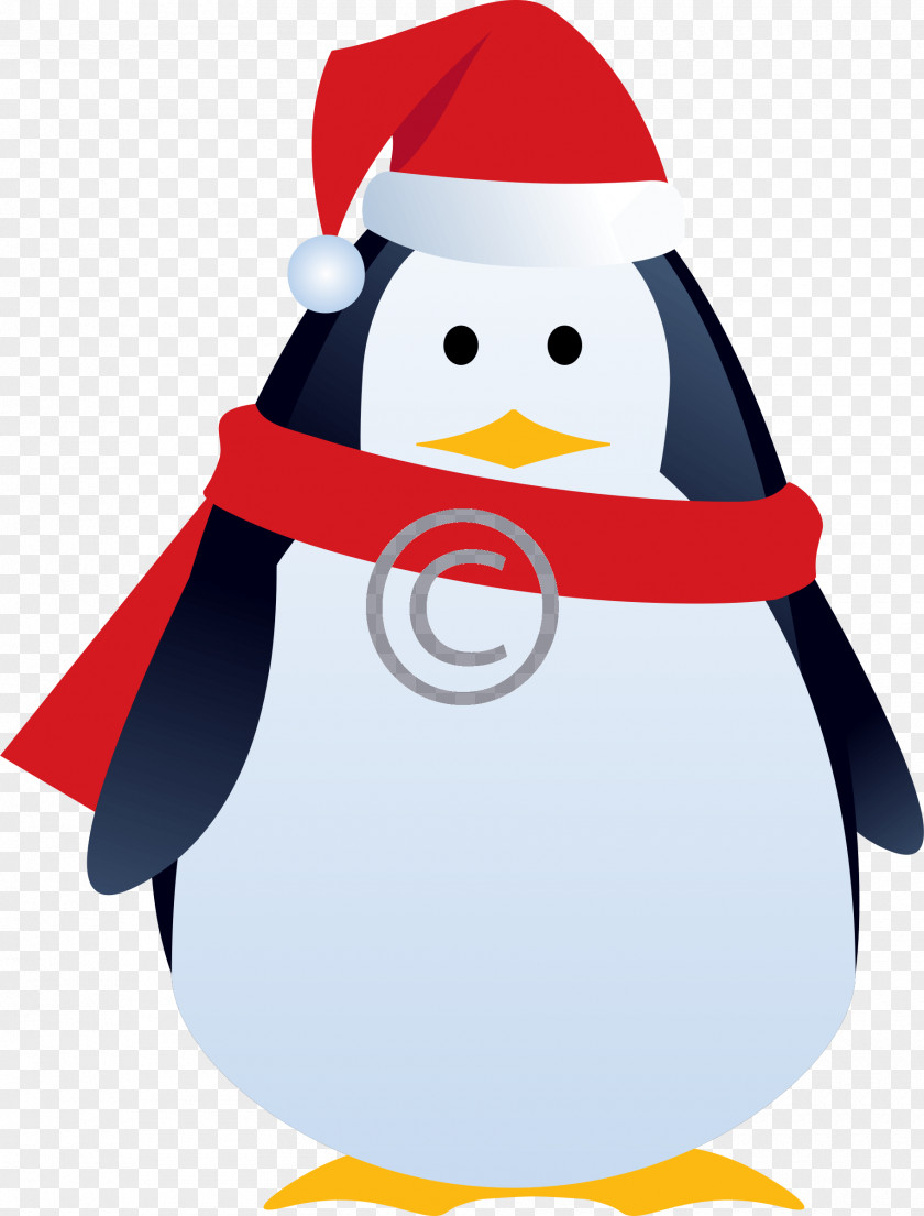 Penguin Illustration Christmas Lights Clip Art PNG