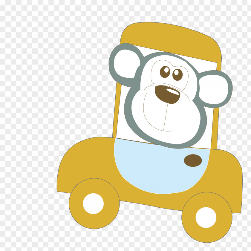 A Monkey Driving Car Cartoon Clip Art PNG