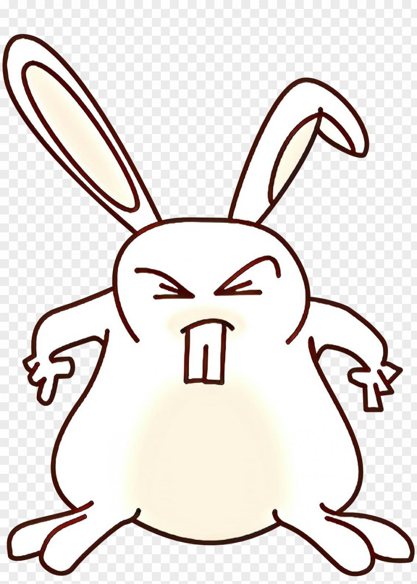 Snout Nose White Rabbit Cartoon Line Art Head PNG