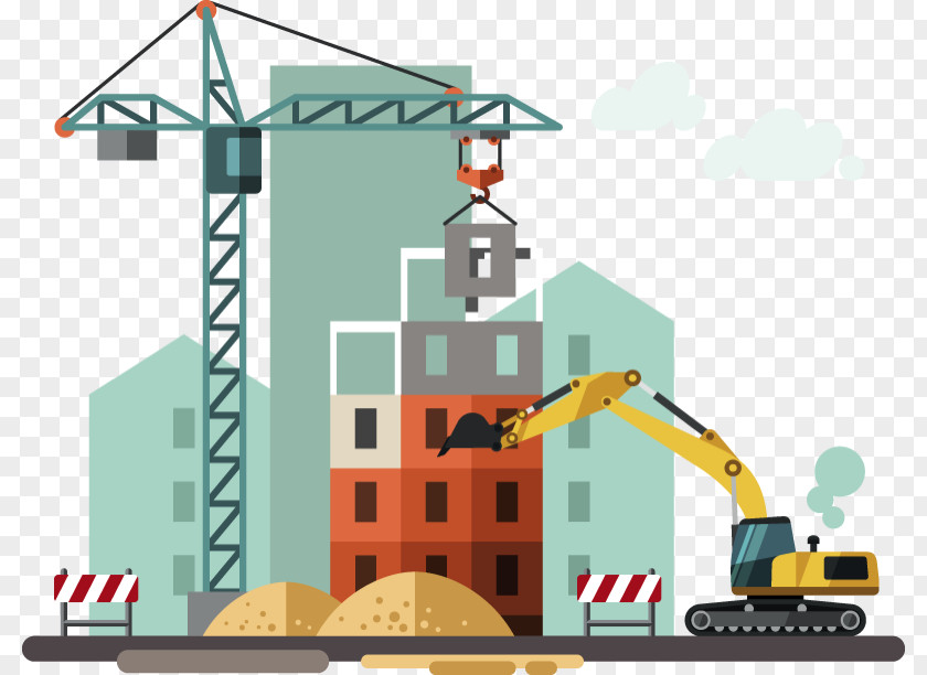 Construction Equipment Diagram Real Estate Background PNG