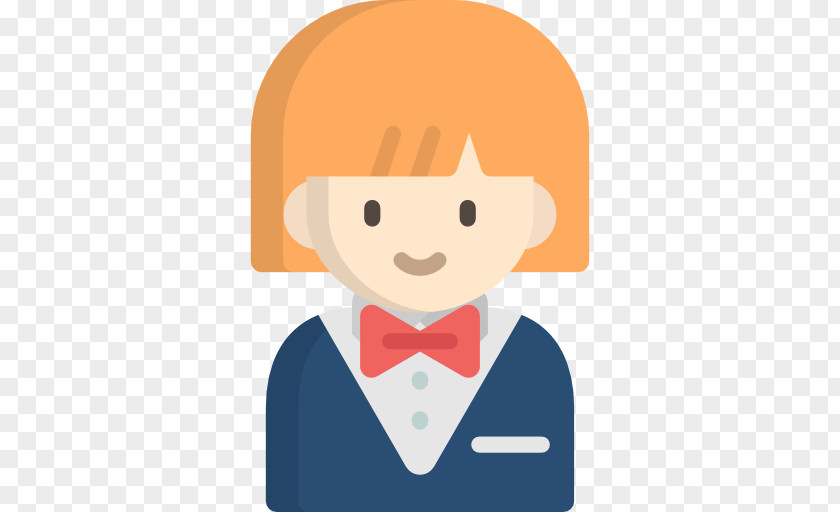 Flat Restaurant Service Woman Waiter Business Icon PNG