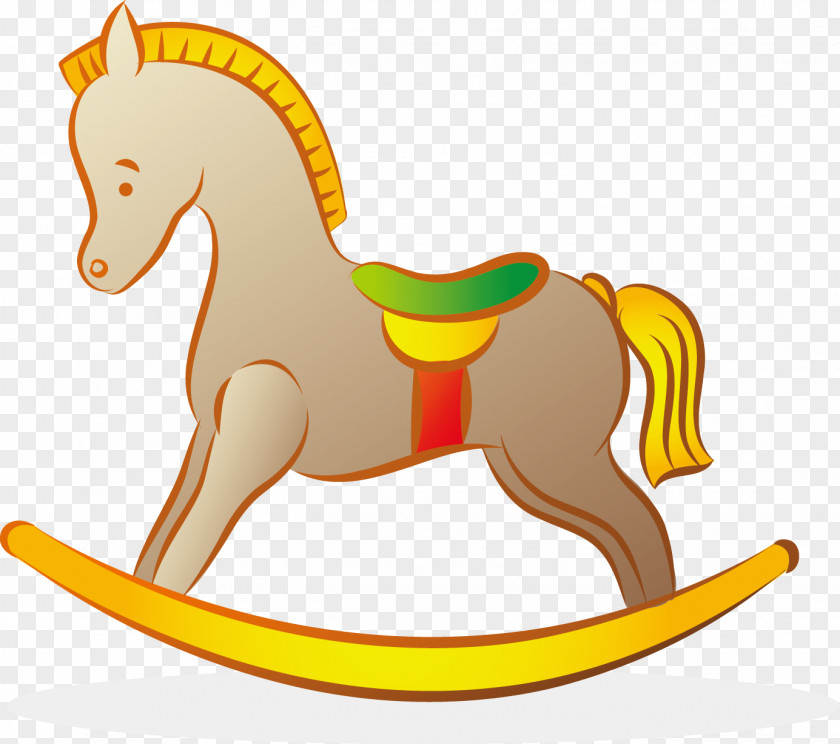 Vector Cartoon Rocking Horse Pony Toy Clip Art PNG