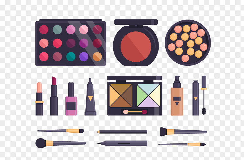 Women Makeup Tools Vector Material Make-up Watercolor Painting Cosmetics Beauty PNG