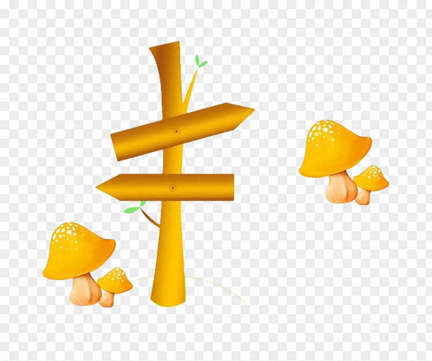 Board Yellow Sign Mushrooms Download Adobe Illustrator PNG
