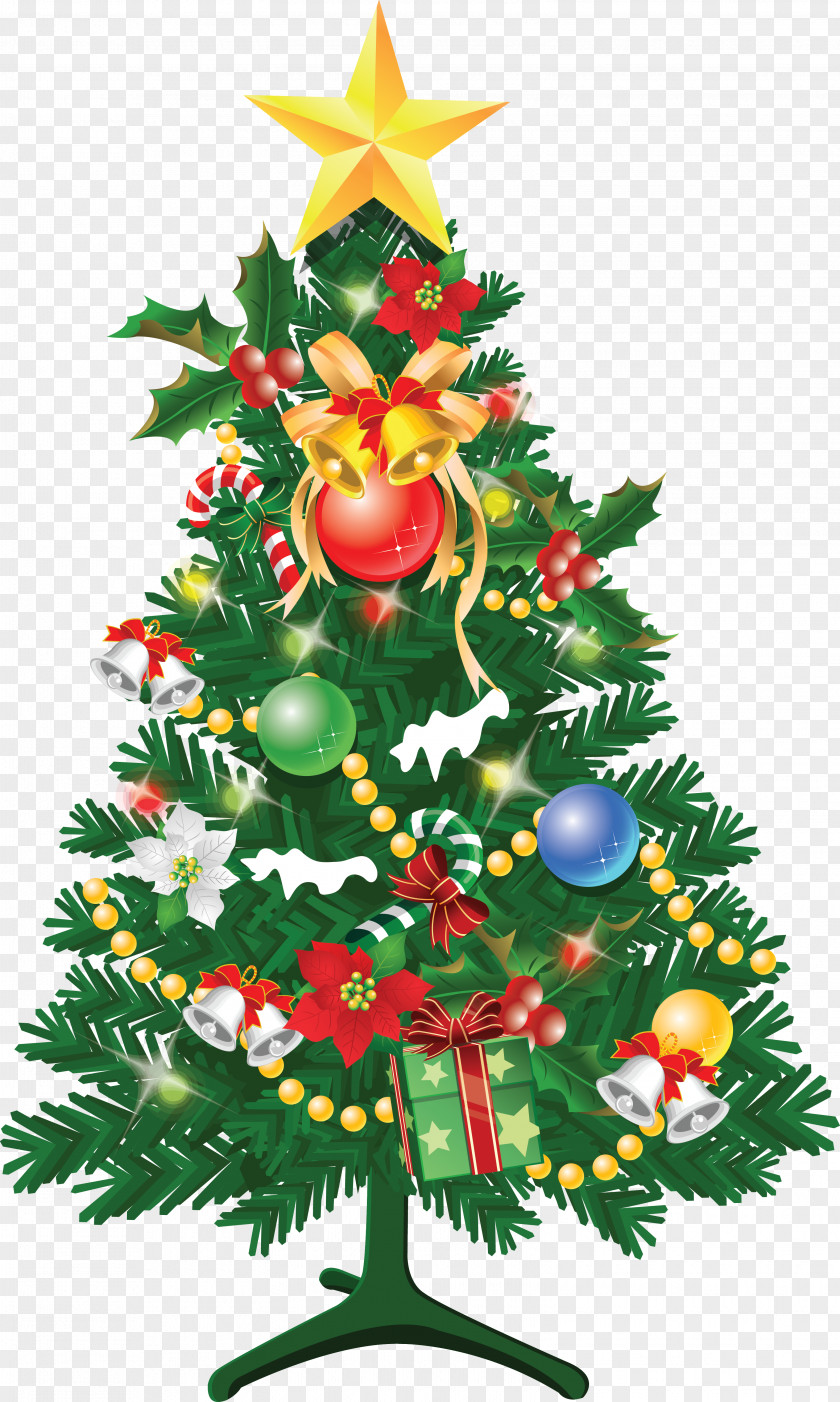 Christmas Tree Santa Claus Ornament Lights PNG