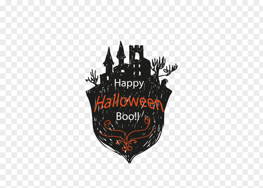 Halloween Castle Decorative Black Silhouette Vector Jack-o'-lantern Illustration PNG