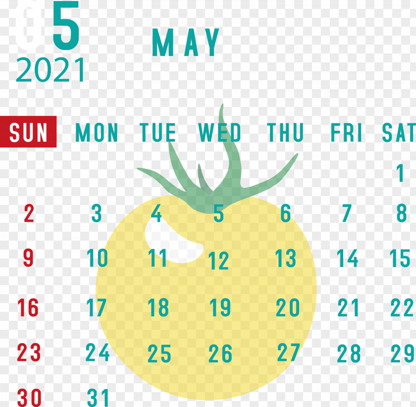 May 2021 Printable Calendar PNG