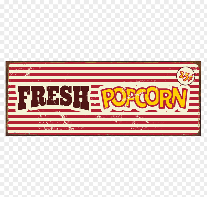 Metal Sign Popcorn Cinema Food Den PNG