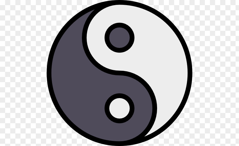 Yin Yang Line Circle Symbol Clip Art PNG