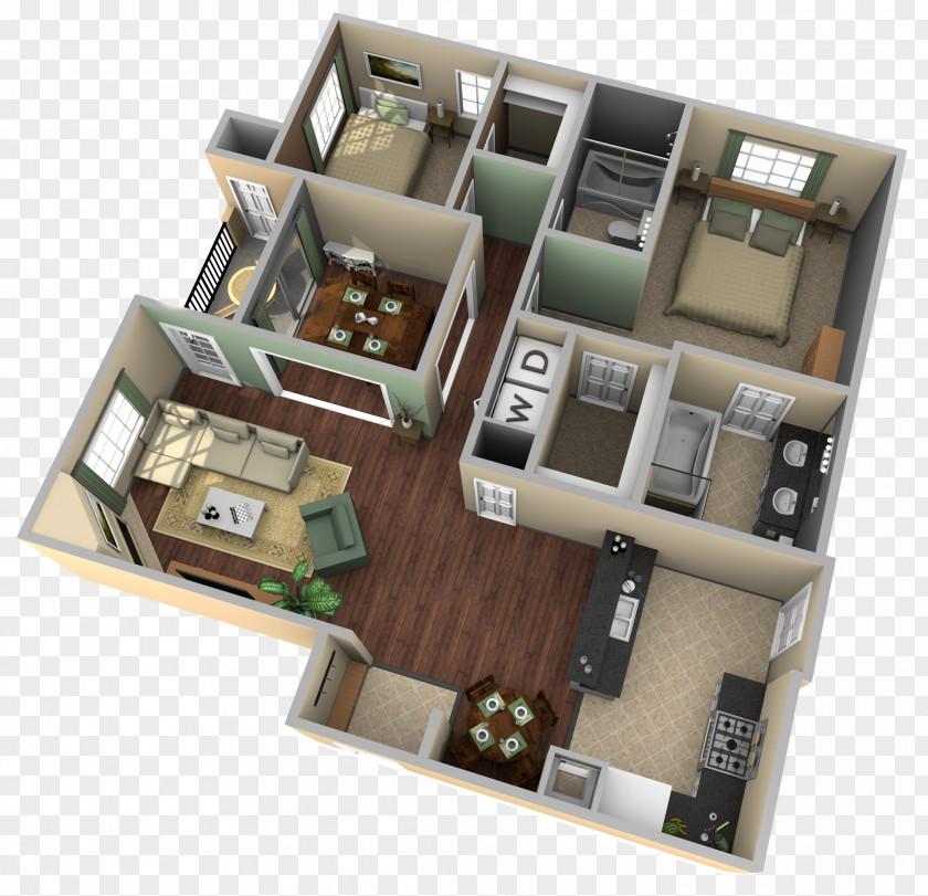 Apartment Bedroom House Plan Floor PNG