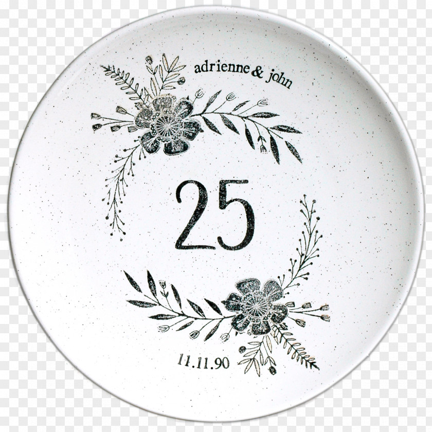 Bisque Wedding Anniversary Plate Gift PNG