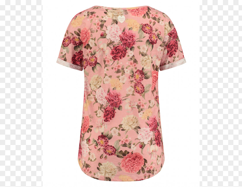 Blush Floral T-shirt Sleeve Clothing Blouse Gilets PNG
