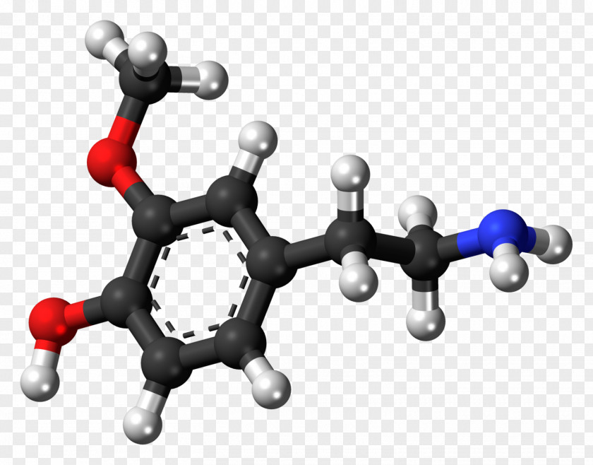 Oil Molecules Dopamine Neurotransmitter Brain Ball-and-stick Model Reward System PNG