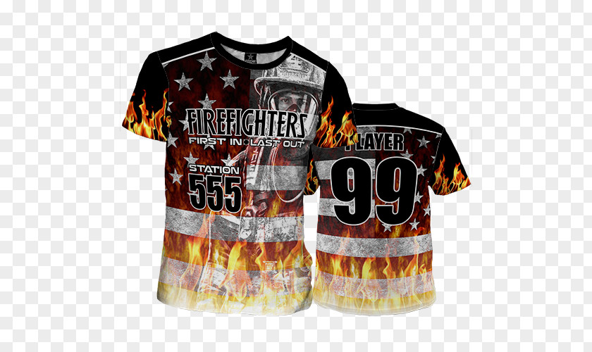Firefighter Of Usa Jersey T-shirt ユニフォーム Team Sleeve PNG