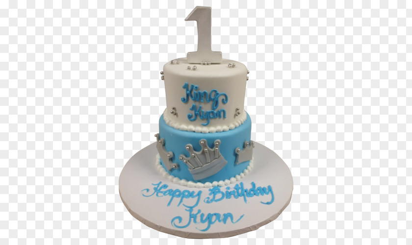 Blue Birthday Cake Decorating Buttercream PNG