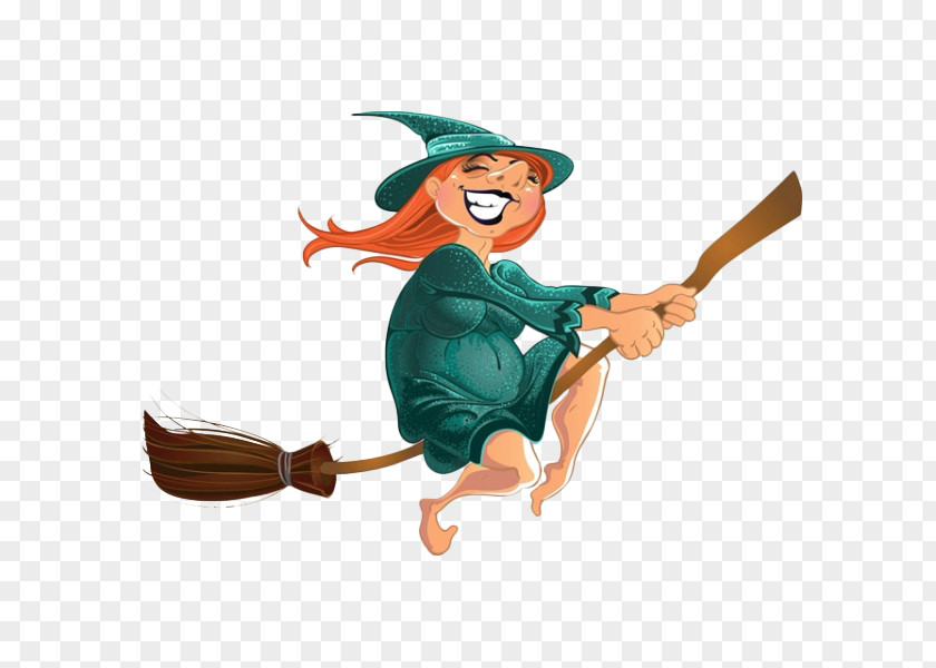 Cartoon Happy Witch Witchcraft Royalty-free Broom Clip Art PNG
