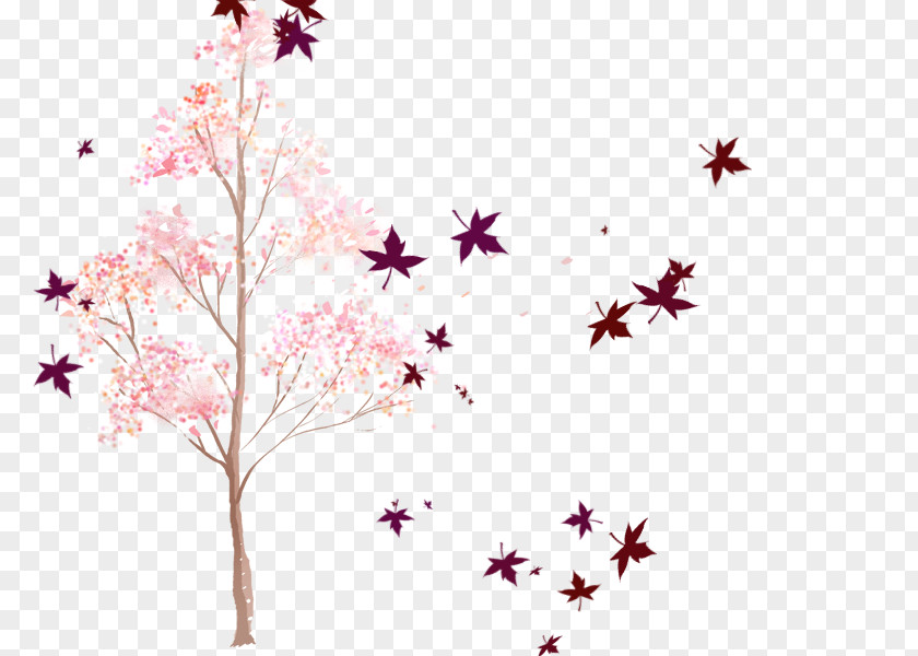 Hand-painted Pink Trees PNG