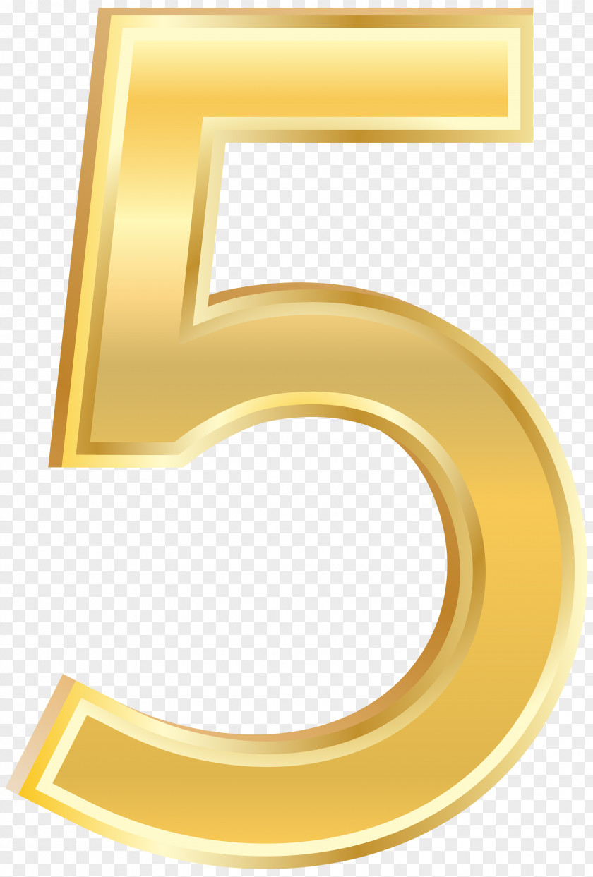 One Number Gold Numerical Digit Clip Art PNG