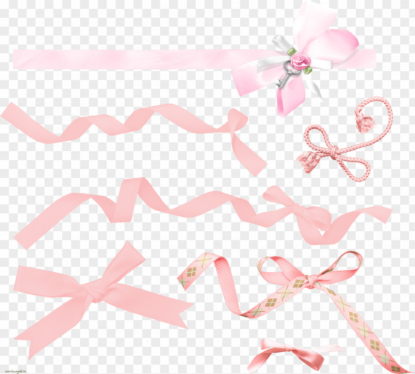 Pink Ribbon Petal M Heart Font PNG