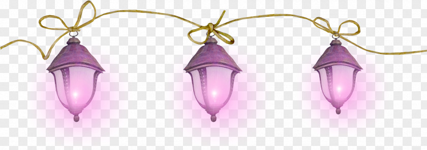 Purple Hand-painted Street Light Material Free To Pull PNG