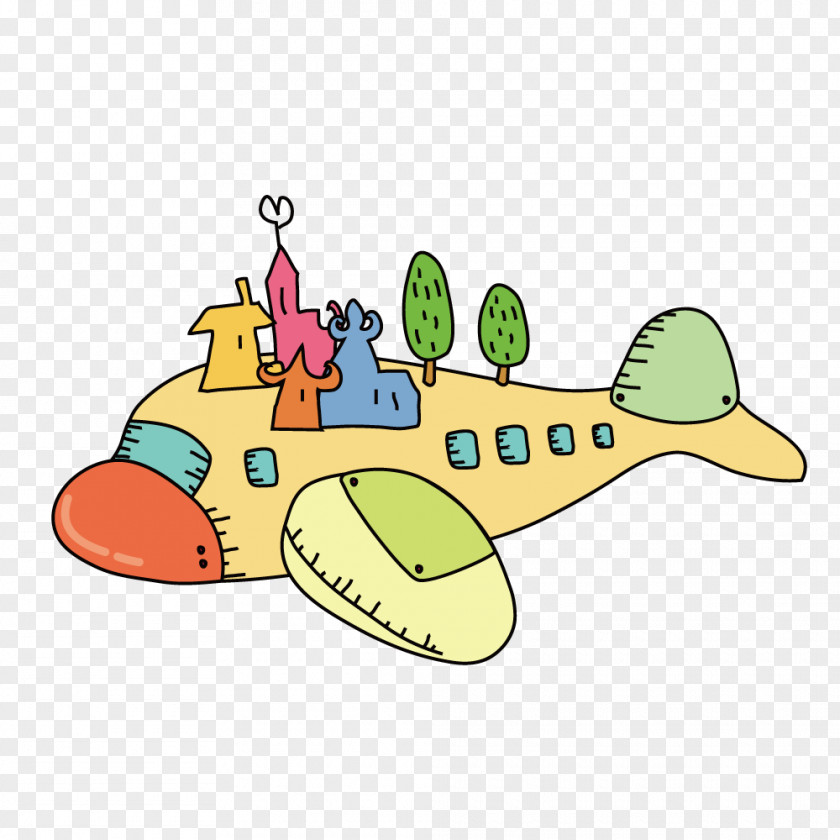 Cartoon Airplane Drawing Photography Illustration PNG