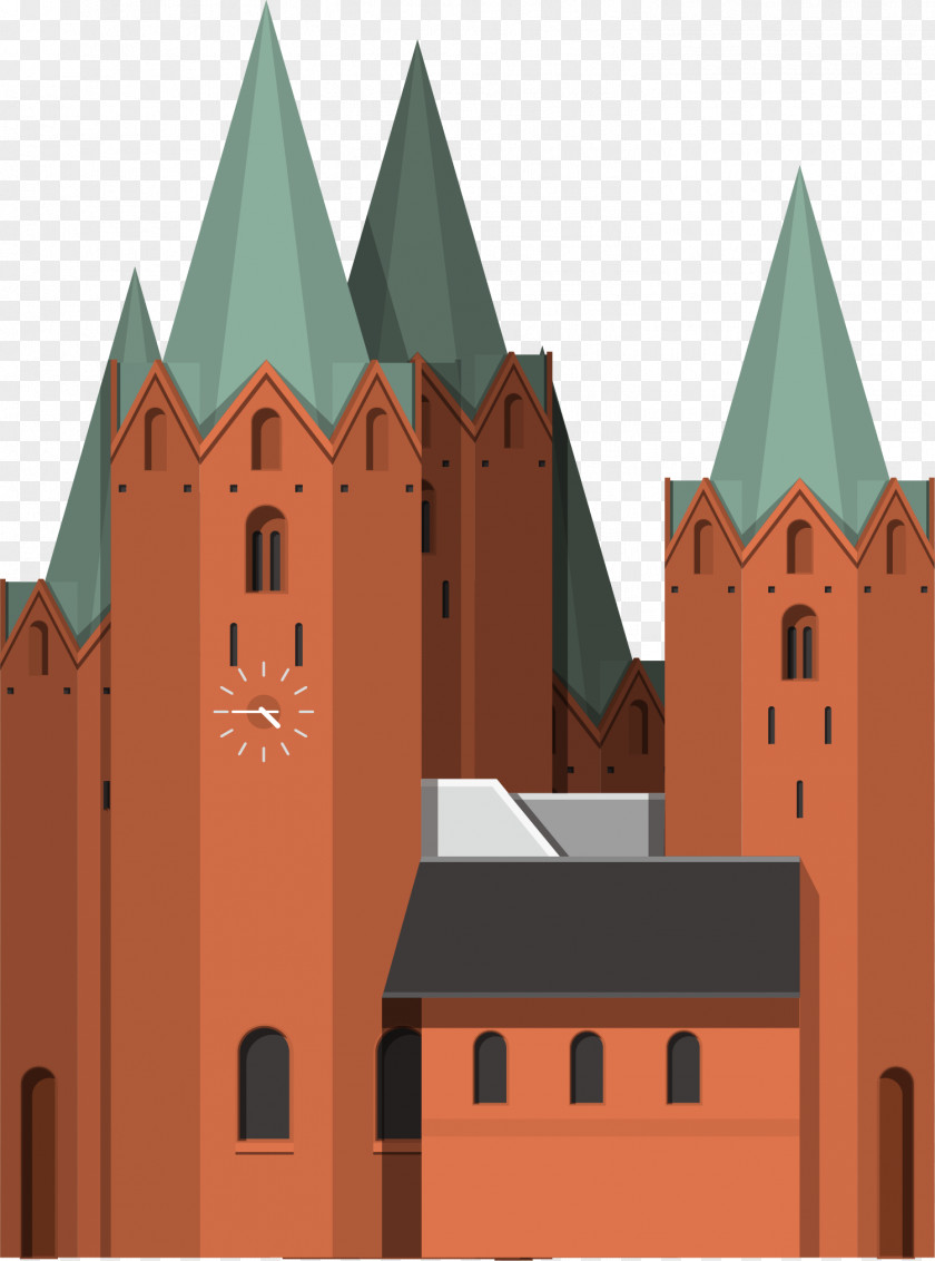 Cartoon Castle Building Architecture PNG