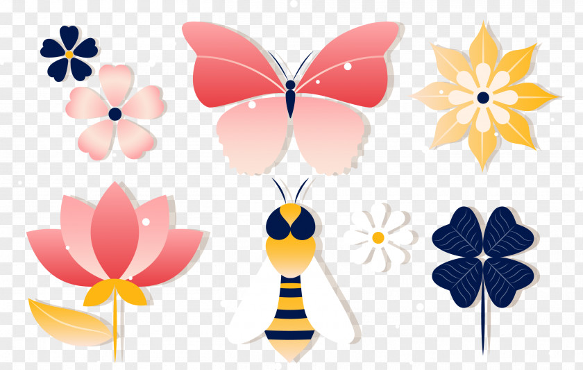 Insect Butterflies And Bees Butterfly Bee Clip Art PNG