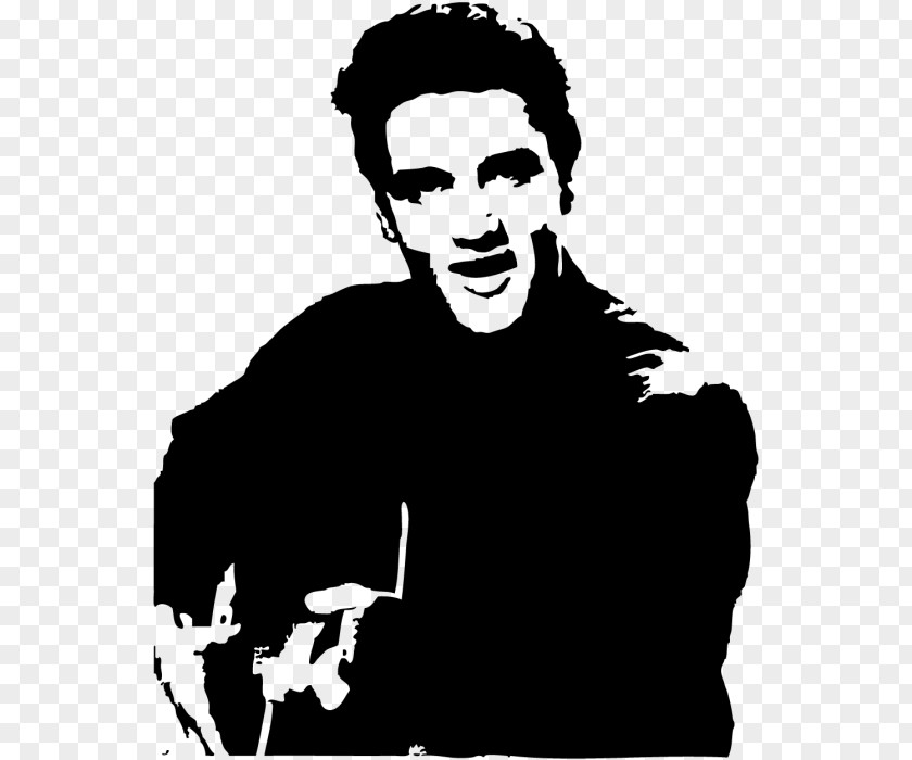 Silhouette Elvis Presley Wall Decal Sticker Stencil PNG