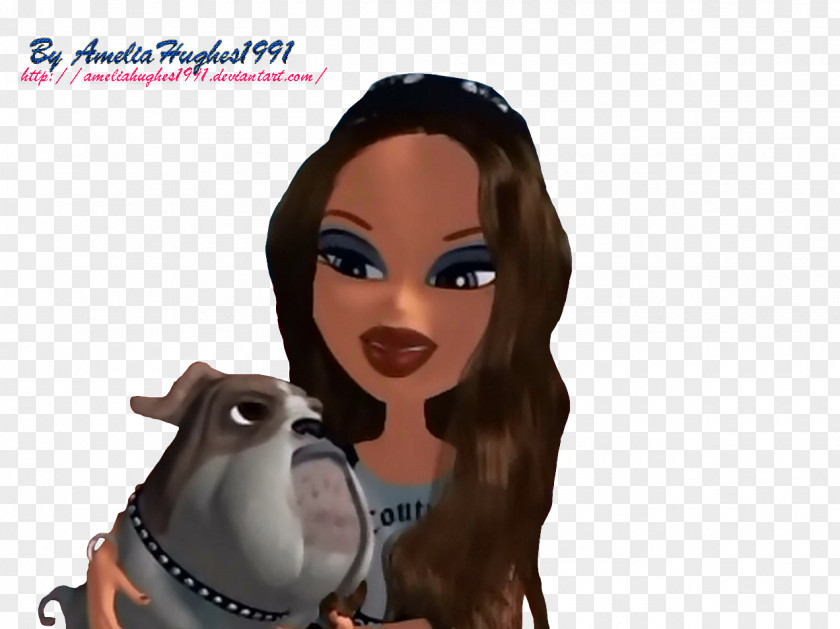 Bratz Cartoon Black Hair Mammal Figurine PNG