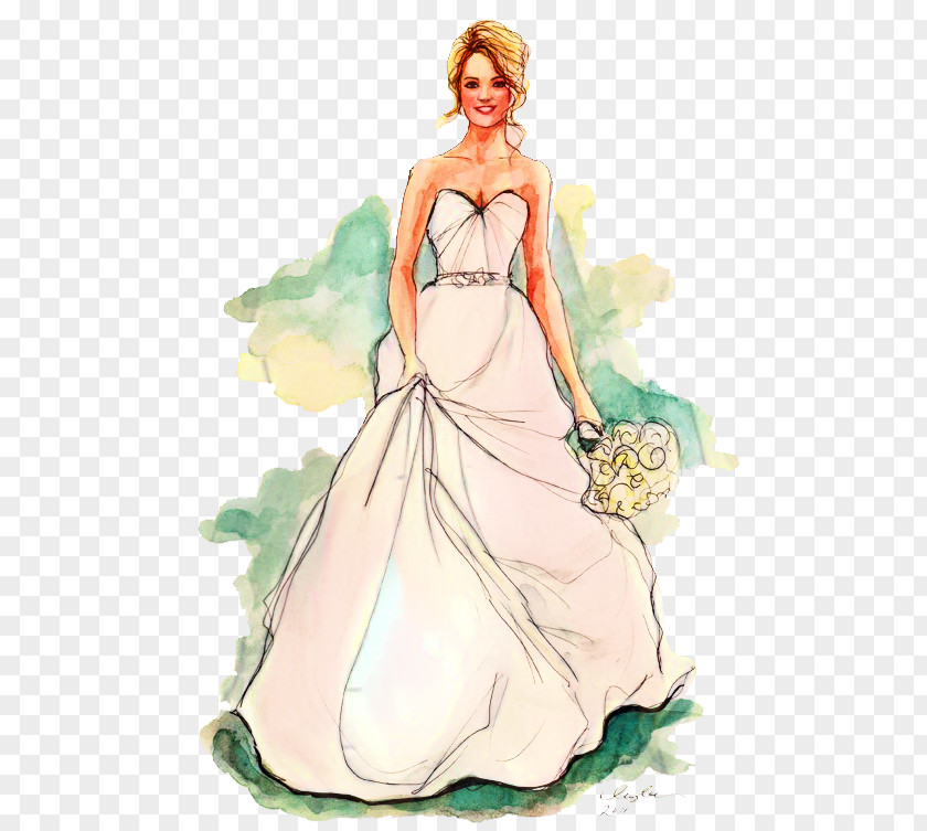 Drawing Fashion Illustration Sketch Bride PNG