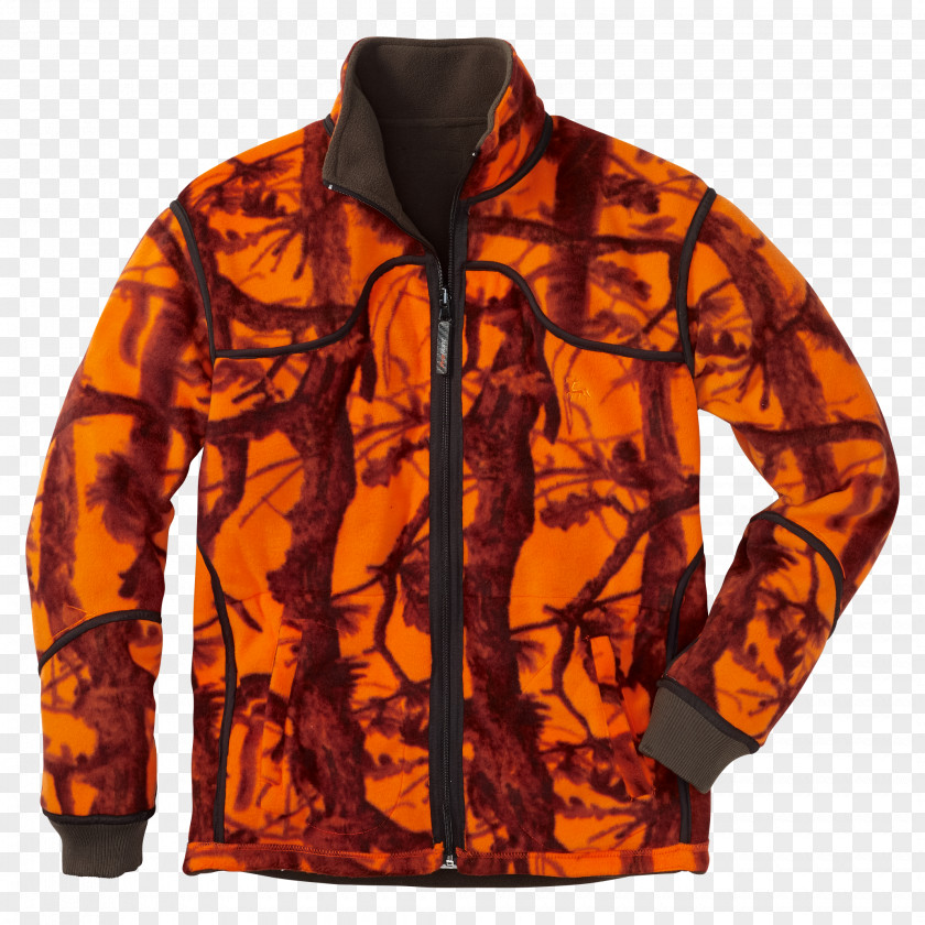 Fleece Jacket Hunting Blaze Orange Hoodie PNG
