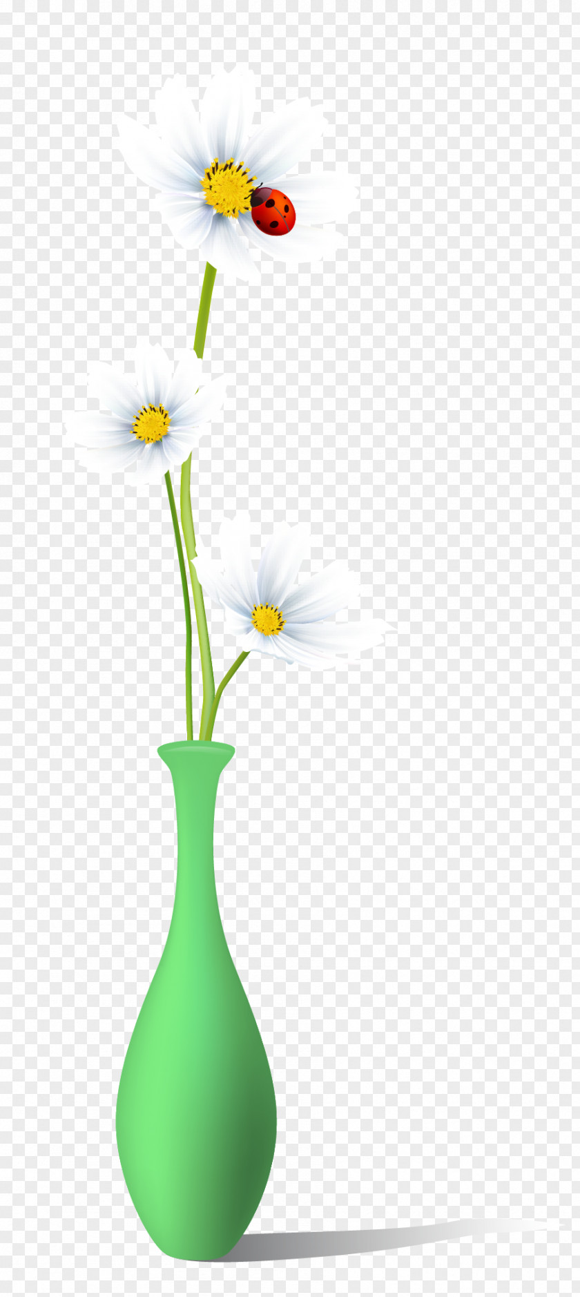 Flowers Vase Ladybird Icon PNG