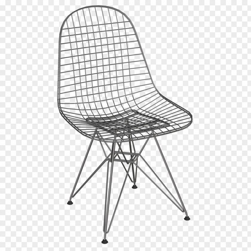 Metal Wire Drawing Eames Lounge Chair (DKR1) Vitra Charles And Ray PNG