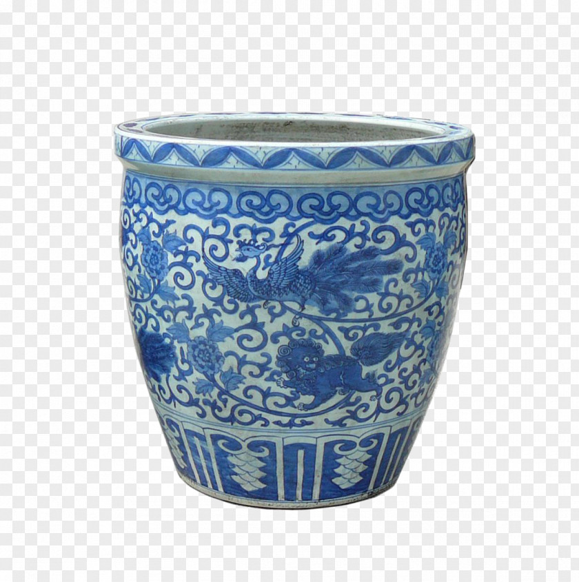 Vase Porcelain Blue And White Pottery Flowerpot Ceramic PNG