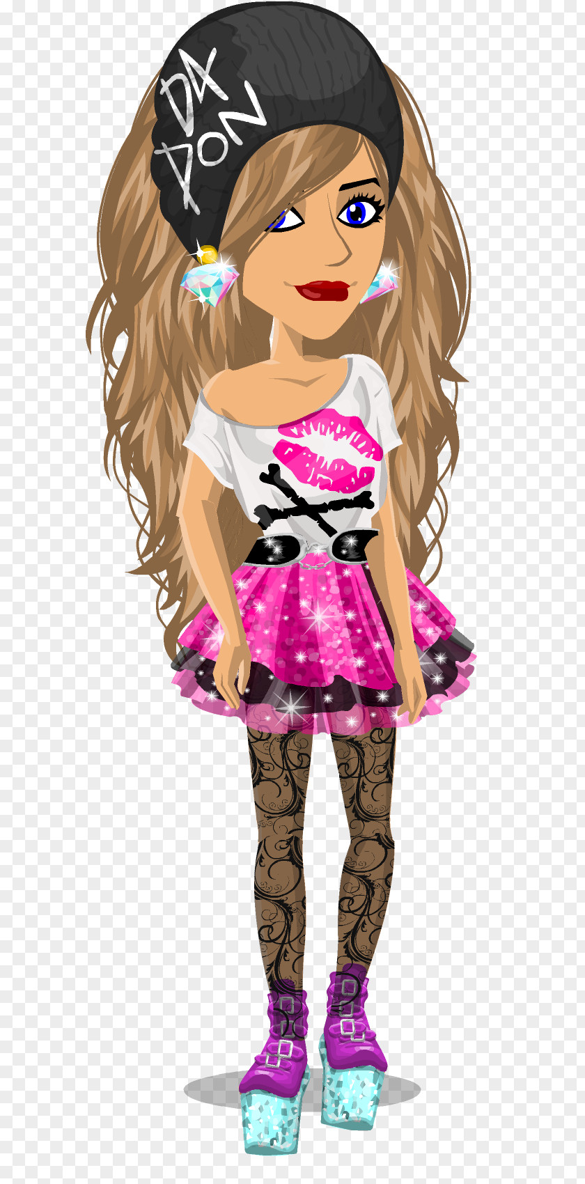 Design MovieStarPlanet Brown Hair Cartoon PNG