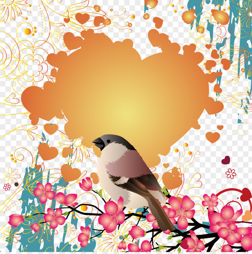 Hand-painted Cartoon Cherry Blossom Festival National Illustration PNG