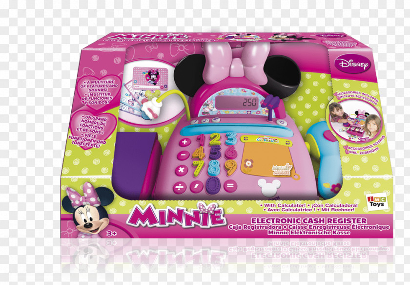 Red Vial Minnie Mouse Cash Register Price Toy PNG