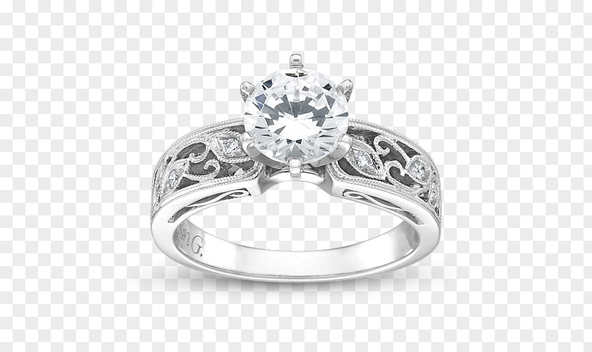 Diamond Cut Engagement Ring Princess PNG