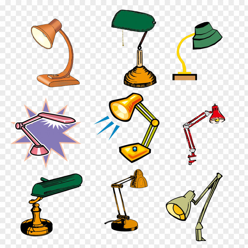 Lamp Vector Material Collection Lampe De Bureau Clip Art PNG