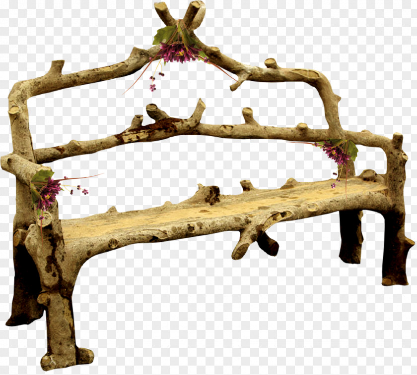 Bench Trunk Tree Autumn Wood PNG