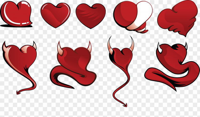 Heart-shaped Streamers Devil Demon Clip Art PNG