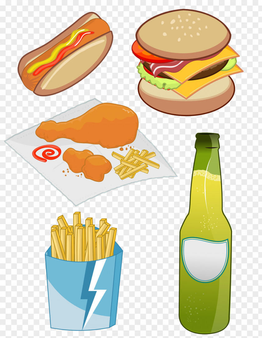 Junk Food Fizzy Drinks Fast Hot Dog French Fries PNG
