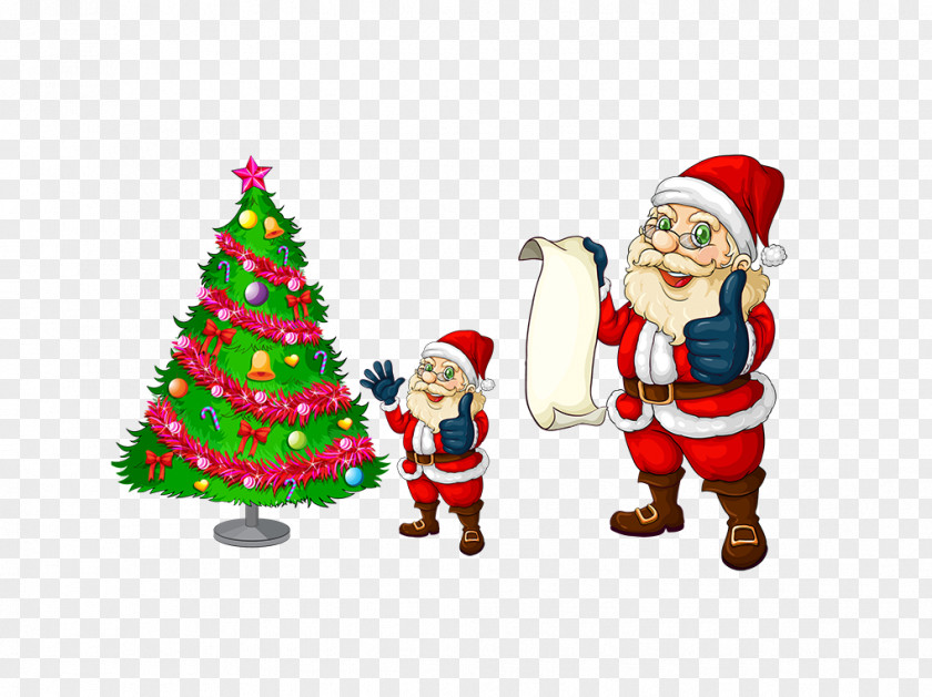 Santa Claus Christmas Tree Clip Art PNG